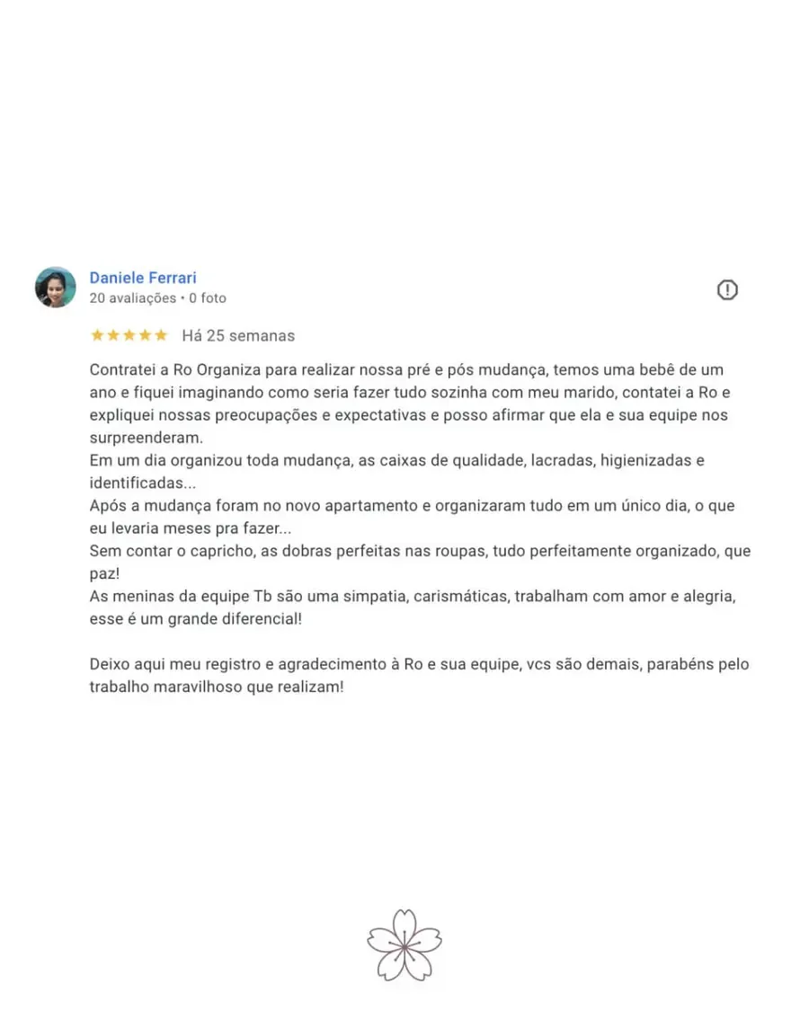 Avaliação 1 de cliente no Google